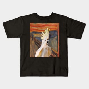 Scream Munch Sulphur Crested Cockatoo Kids T-Shirt